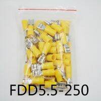 50ชิ้น/แพ็ค FDD5.5-250 FDD5-250หญิงฉนวนไฟฟ้า Terminal สำหรับ4-6mm2 (AWG12-10) ฝาครอบกันฝุ่น S สายเคเบิลฝาครอบกันฝุ่น