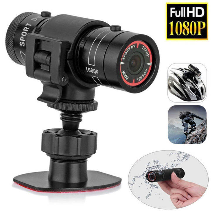 กล้องแอคชั่นขนาดเล็ก-f9-hd-1080p-หมวกกันน็อคมอเตอร์ไซค์จักรยานขนาดเล็กกันน้ำสำหรับกีฬากลางแจ้งกล้องบันทึกวิดีโอ-dv-สี-สีดำ