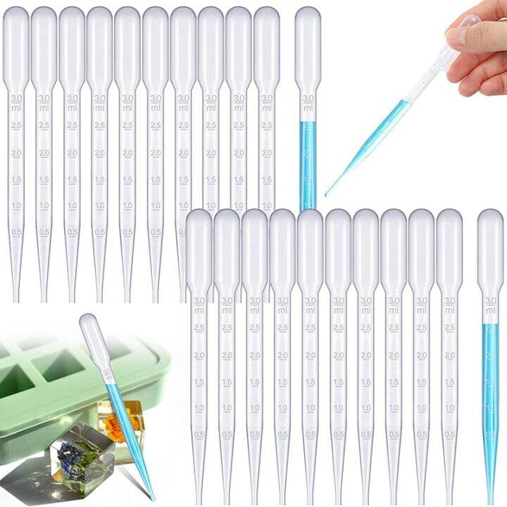 100Pcs 3 Ml Plastic Transfer Pipettes Disposable Calibrated Dropper