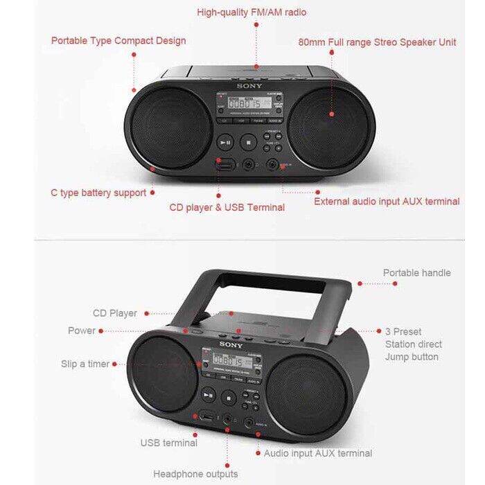 SONY ZS-PS50 Radio CD Player Sony Boombox ZS-PS50 Audio Player Sony ...