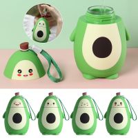 ☼ 280ML Cartoon Avocado Water Bottle Portable Kawaii Kettle Double Layer Student Cute Portable Water Cup Juice Drinking Cups