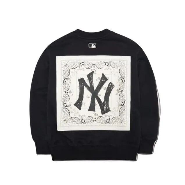 MLB Korea - Gradient Monogram All-Over Overfit Sweatshirt Dark Navy / L