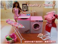 New Baby Toys Doll Accessories House Furniture Girl Birthday Gift Plastic Play Set Dry Cleaners Laundry Center For Barbie Doll