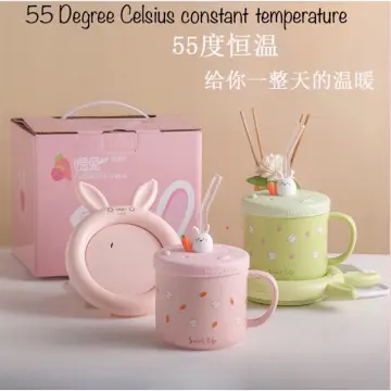 New Smart Thermostatic Coaster Cute Rabbit Mug Warmer Set Cup