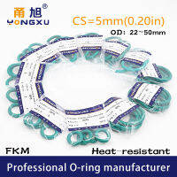 Intro2023 Apt2PCSlot Green FKM Rubber fluororubber O-ring Seals CS5mm OD*5mm ORings Gasket Rings Washer