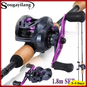 Sougayilang 1.8M Rod and Reel Set 2 Section Eva Handle Lure Rod and 8+1  Ball Bearings Magnetic Brake System 7.2: 1 Gear Ratio Fishing Rod Set