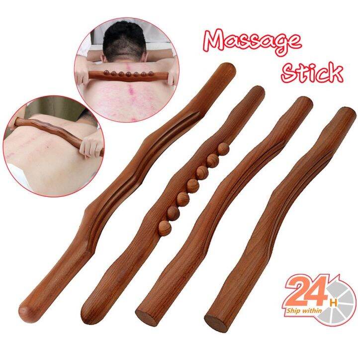 Carbonized Wood Massage Stick Guasha Tool for Body Back Scraping Gua