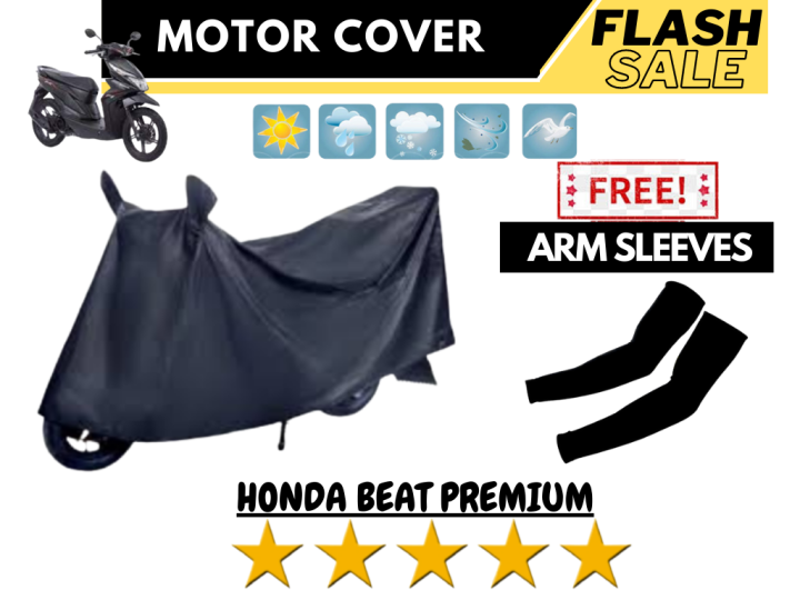 HONDA BEAT PREMIUM MOTORCYCLE COVER with free ARM SLEEVES / MOTOR COVER ...