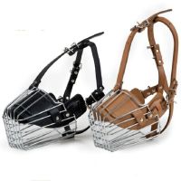 Black Brown Strong Metal Wire Basket Dog Muzzle For Large Dog Amstaff Pitbull Bull Terrier Anti-Bite Bark Chew Muzzles