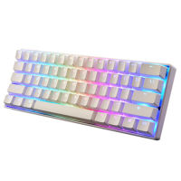 MK21 61 Keys Wired RGB Ultra-Compact 60 Mechanical Gaming Keyboard for Windows Mac Andoid - White RGB Backlit (Red Switches)