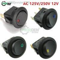 4Pcs AC 125V 250V DC 12V Toggle Switch 3Pin Cat Eye Switch Round Dot LED Light Rocker Push Button Switch ON-OFF for Car Van Dash