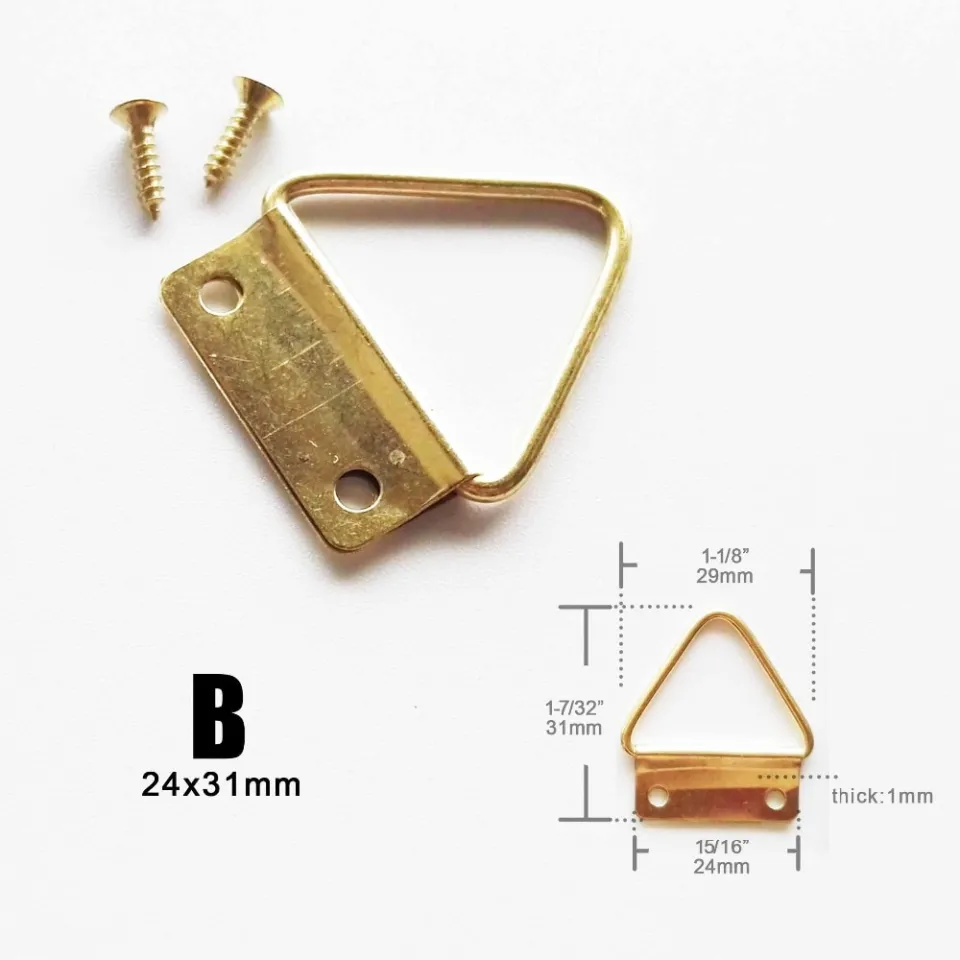 50 Pcs Small Triangle Ring Picture Hangers Metal Photo Picture Frame Wall  Mount Hanger Hook Hanging Ring Iron with Screws