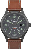 Timex Mens Expedition Scout Solar-Powered 40mm Watch Brown/Gunmetal