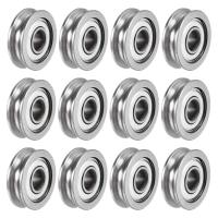 U604ZZ Deep U 12Pcs Groove Ball Track Guide Bearing 4x13x4mm Double Metal Shielded (GCr15) Chrome Steel Bearing Axles  Bearings Seals