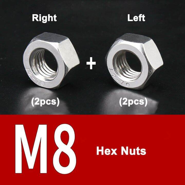 m4-m16-left-and-right-hand-thread-hex-nut-set-304-a2-stainless-steel-positive-and-reverse-thread-hexagon-nuts-kit-nails-screws-fasteners