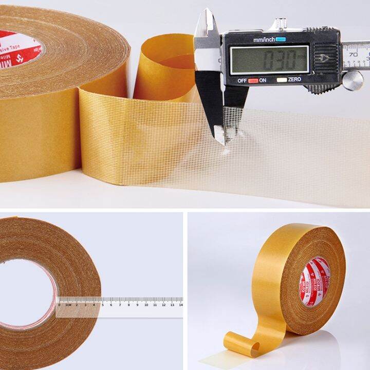 strong-waterproof-fiber-mesh-cloth-base-tape-kitchen-high-temperature-no-trace-transparent-heat-resistant-double-sided-tape