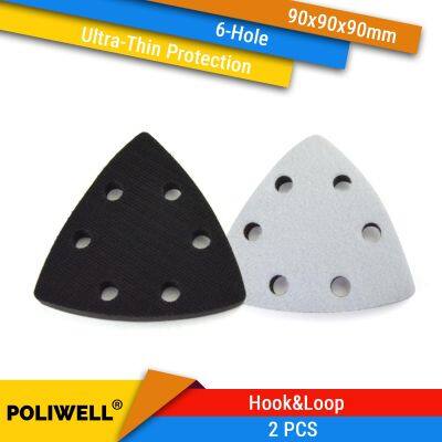 2PCS 90x90x90MM 6-Hole Soft Sponge Hook & Loop Surface Protection Interface Pad for Uneven Surface Polishing