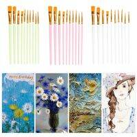 10pc Artist Paintbrushes for Acrylic Oil Watercolor Flexible Nylon Brush Head for Kid Beginner Student Amateurs Painter