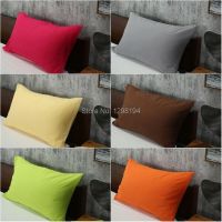 {fabric sofa}ปลอกหมอนปลอกหมอนสีทึบสำหรับห้องนอนปลอกหมอนขนาดมาตราฐานควีนไซส์2ชิ้นสีขาวเขียวเทาเหลือง1คู่