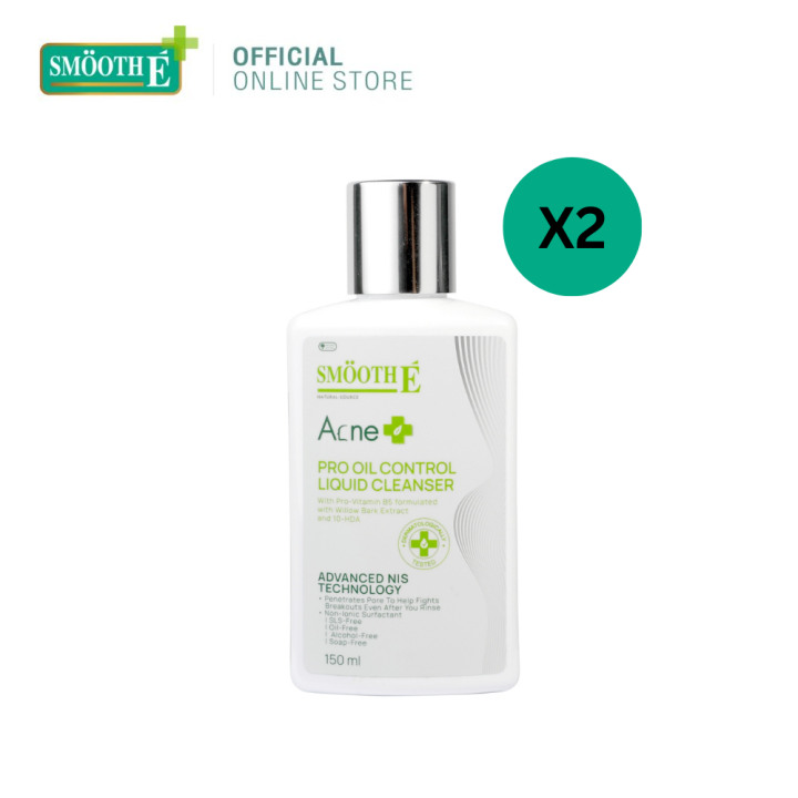 แพ็ค-2-smooth-e-acne-pro-oil-control-liquid-cleanser-150ml