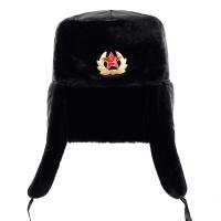 โซเวียตกองทัพทหารตรารัสเซีย Ushanka เครื่องบินทิ้งระเบิดหมวกนักบินดักสัตว์ม้าหมวกฤดูหนาว F AUX กระต่ายขนหมวกปิดหูผู้ชายหิมะหมวก