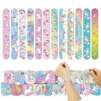 MA1MBB 10Pcs Rainbow Unicorn Slap Bracelets Gifts Unicornio Party Decoration Happy Kids Girls Horse Theme Birthday Favors