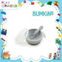 Bumkins ถ้วยซิลิโคน ถ้วยดูดโต๊ะ Frist Feeding Set ถ้วยใส่อาหาร มีฝาปิด เหมาะสำหรับเด็กอายุ 6 เดือนขึ้นไป