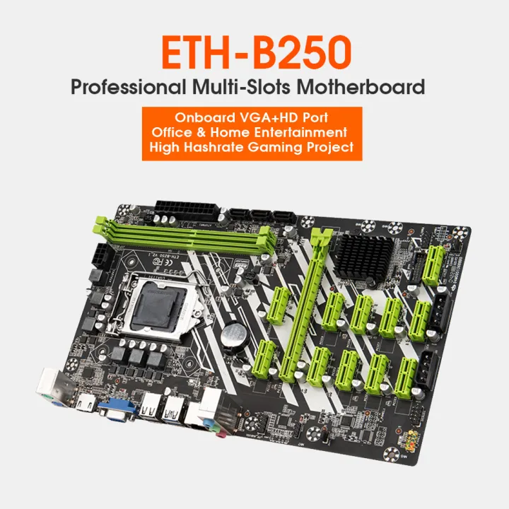 Eth B250 Motherboard Support Intel Core Pentium Celeron Lga1151 6 7 8th Generation Cpu Onboard