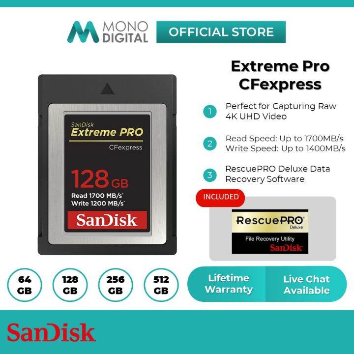 SanDisk Extreme Pro CFexpress Memory Card Type B (64GB/128GB/256GB