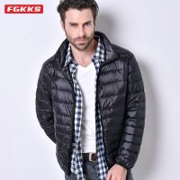 ✻ sdeifhruhvfu FGKKS-jaqueta leve de penas para homens casaco slim fit parka acolchoada casacos masculinos quentes juventude outono 2022