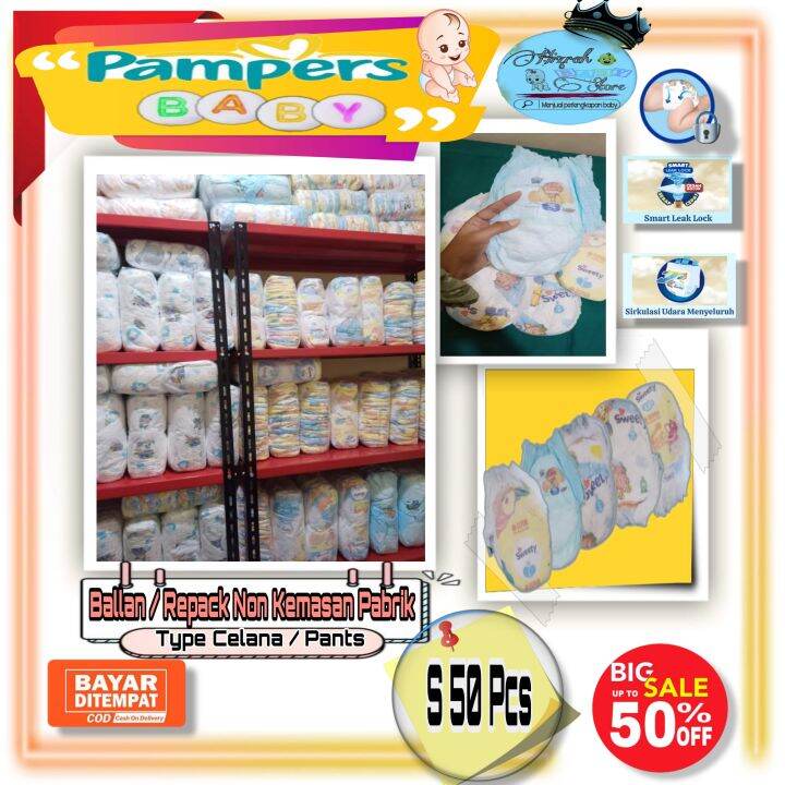 Pampers Repack Isi 50 Pcs Ukuran S Promo - Pampers Sweety Repack