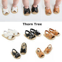 Thorn Tree ใหม่รองเท้าแตะเด็กวัยหัดเดินของทารกหนัง PU เด็กหญิงเด็กชายสวมรองเท้าที่ปรับได้สำหรับเด็กทารก