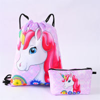 Girls Waterproof Backpack Travel Children Large-capacity Kids Oxford Cloth Cartoon Unicorn