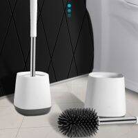 Toilet Brush with Holder No Dead Ends Decontamination Stainless Steel Handle Soft Wool Square Bottom Sponges Scourers Cloths