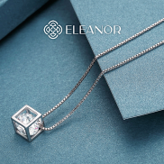Dây chuyền nữ bạc 925 Eleanor Accessories vòng cổ mặt khối vuông phối đá