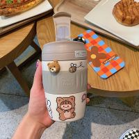 Children Girl Thermos Cup Cute Carton Pattern Water Bottle Mug for Tea Thermal Coffee Bottle Travel Office School Stainless Mugs