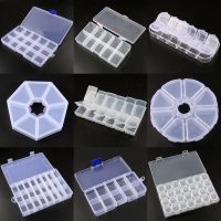 Transparent Plastic Storage Box Rhombus Rectangle Round Jewelry Earring Bead Screw Holder Case Display Organizer Container
