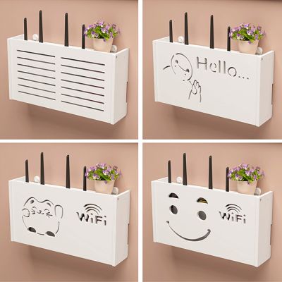 【CW】♗✈  New Wifi Router Storage Room Socket Decoration Wall-mounted TV Set-top Rack Cable Organizer