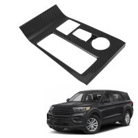 Car Carbon Fiber Center Console Gear Shift Panel Water Cup Holder Cover Trim Stickers for Explorer 2022 2023