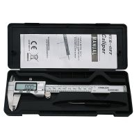 QSTEXPRESS Digital Caliper 150mm Steel Inch Electronic LCD Vernier Caliper 0.01mm Measuring &amp; Gauging Tool Black Box QST639