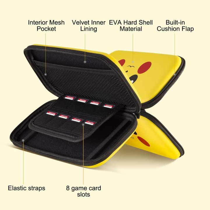 กระเป๋าสำหรับnintendo-switch-lite-ป้องกันแบบพกพาเปลือกแข็งท่องเที่ยวcover-bagที่มี-8-ช่องเสียบการ์ดเกมสำหรับสวิทช์liteเกมและอุปกรณ์เสริม