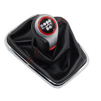 Black Red Line Gear Shift Knob Lever Shifter Gaitor Boot PU Leather for VW 2003-2008 Golf 4 IV MK4 GTI R32 Jdm Shift Knob 12MM