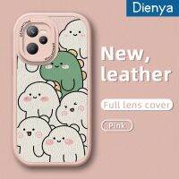 เคส Dienya สำหรับ Realme C35 C31 Narzo 50A Prime เคสการ์ตูนหลากสีน่ารักไดโนเสาร์สีขาวและสีเขียวบางนุ่มหนังเคสมือถือกันกระแทกเคสกันกระแทกทนทานต่อการตกหล่น