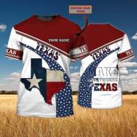 2023 new arrive- xzx180305   Custom name 3D T-shirt for Texas lover, Eagle American bless T-shirt