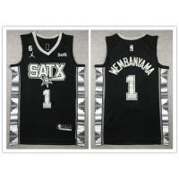 Hot 【4 styles】2023 nba jersey San Antonio Spurs No. 1 Wembanyama black limited basketball jersey