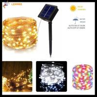 โคมไฟสายไฟกลางแจ้งลวดทองแดงพวงมาลัย LEMMRE 50/100/200 Lampu Tenaga Surya LED