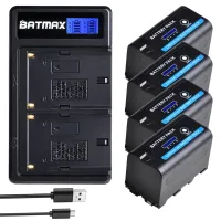 Pin 4X 5200Mah NP-F750 NP F750 F730 F770 Với Đèn LED Báo Nguồn + LCD Cổng USB Kép Bộ Sạc Cho Sony CCD-TRV215 CCD-TR917