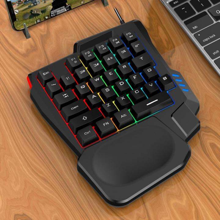 Left Hand Half Wired Keyboard With RGB Backlit 35 Keys One-handed ...