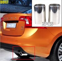 2pcs Exhaust Tip For Volvo S60 V60 Xc60 2011 2012 2013 Muffler Tail End Finisher Chrome Trim Stainless Steel Boxed