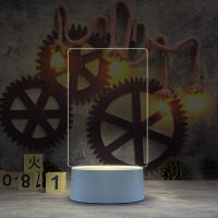 USB Night Light Note Message Board Bedroom Acrylic with Pen Home Desktop Decoration Book Lamp ABS Warm Lights Shade